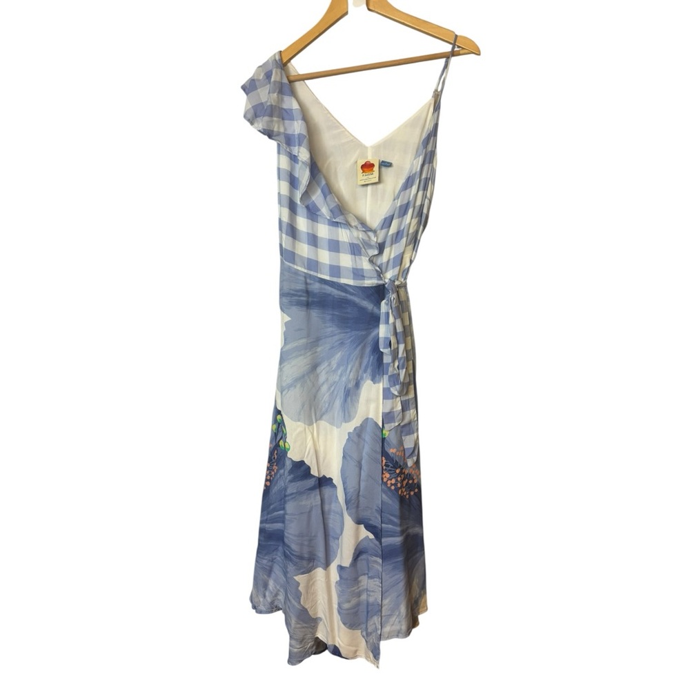 Farm Rio X Anthropologie Seaside Wrap Midi Dress viscose women’s size M - Picture 2 of 11